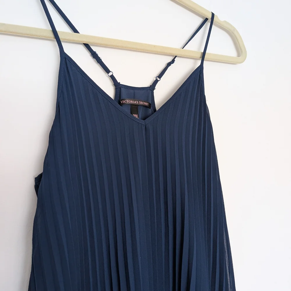 Victoria's Secret Navy Pleated Mini Dress with Racerback Straps - Picture 2 of 6